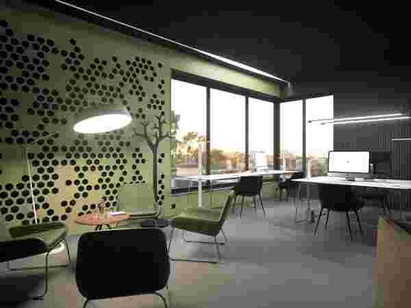 leaf office - натуруалістичний дизайн офісу, в бетонному місті. Фото 1